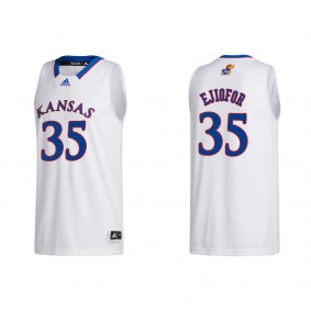 Zuby Ejiofor Kansas Jayhawks adidas College Basketball Jersey White