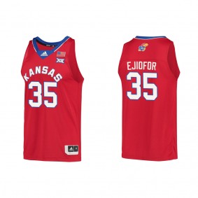 Zuby Ejiofor Kansas Jayhawks adidas Reverse Retro College Basketball Jersey Red